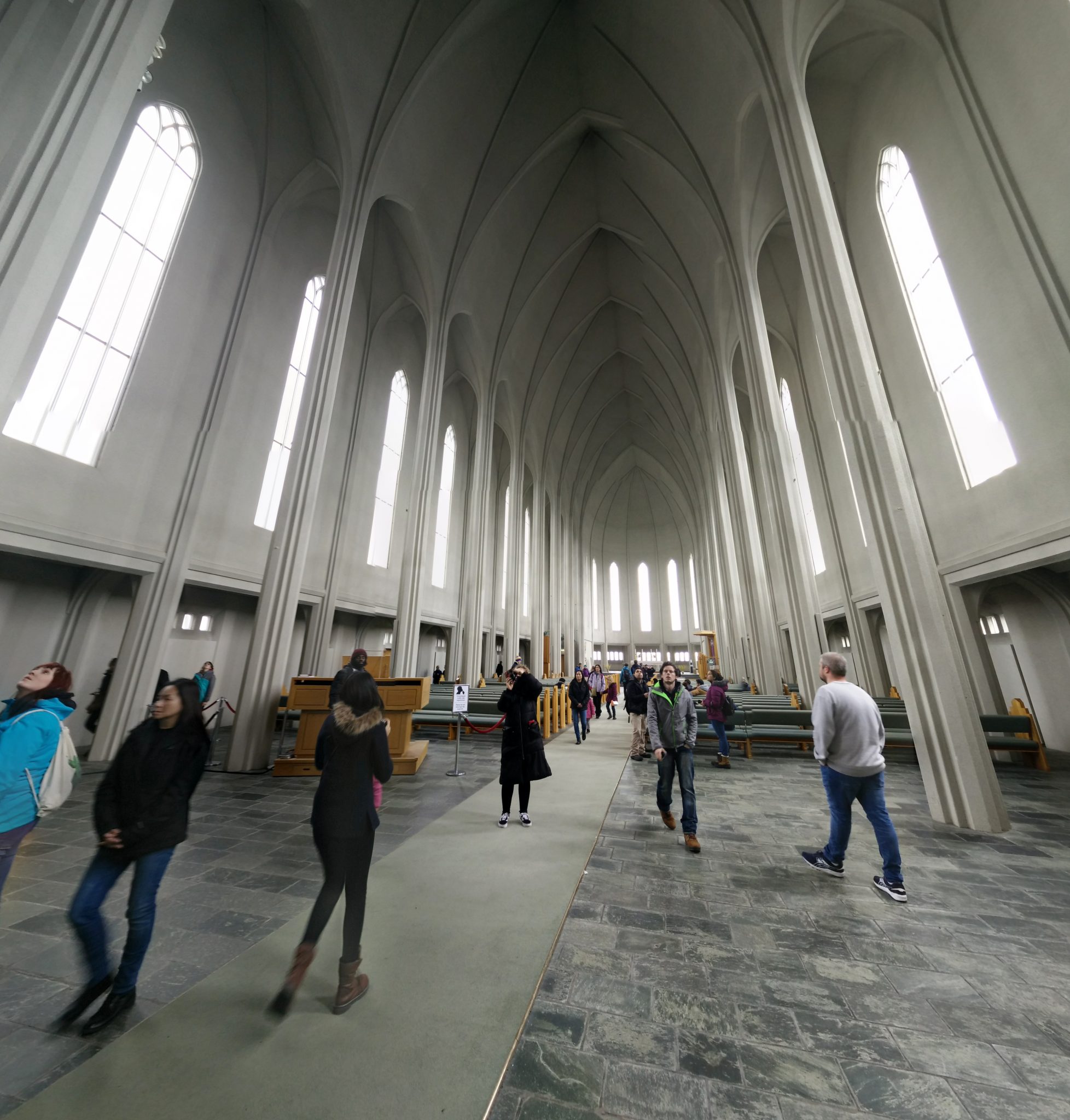 Interior of Hallgrímskirkja in Reykjavík.