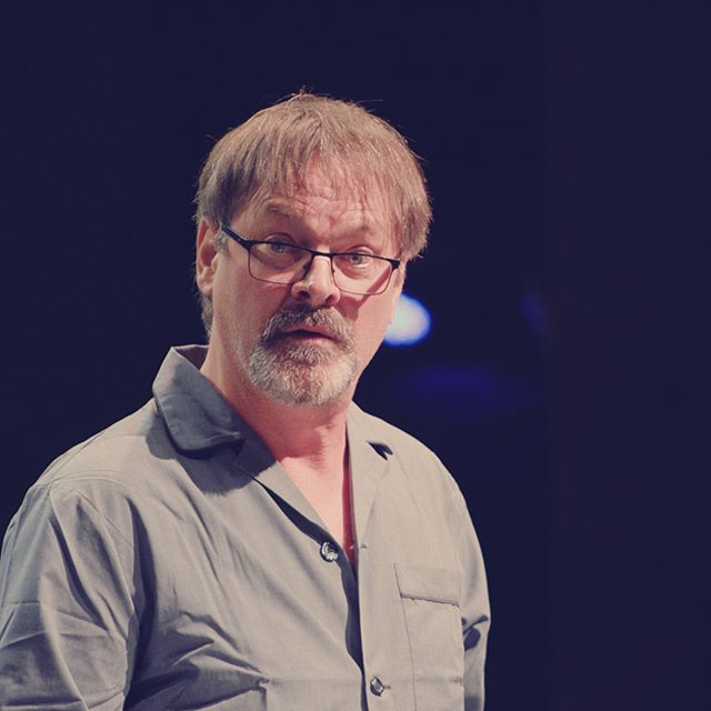 Mark Heap on stage.