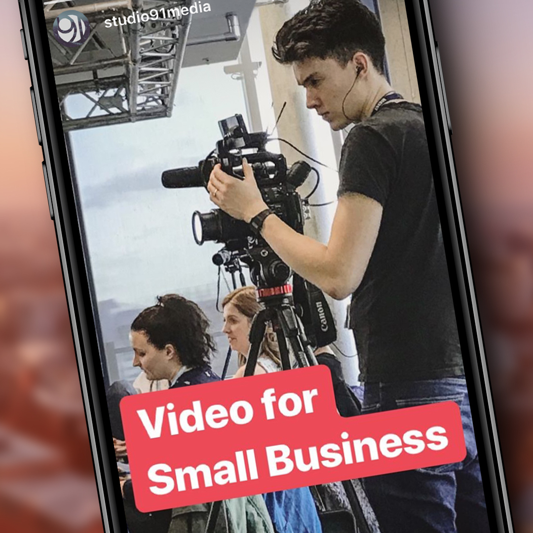 Video for small business: Ben Horrigan filming an event.