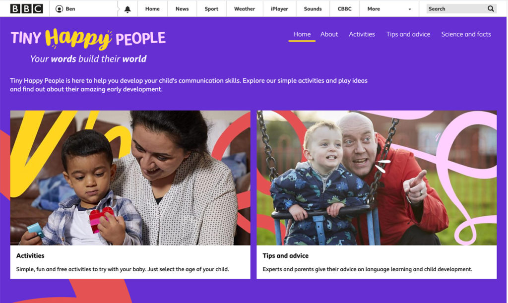 The BBC Tiny Happy People website