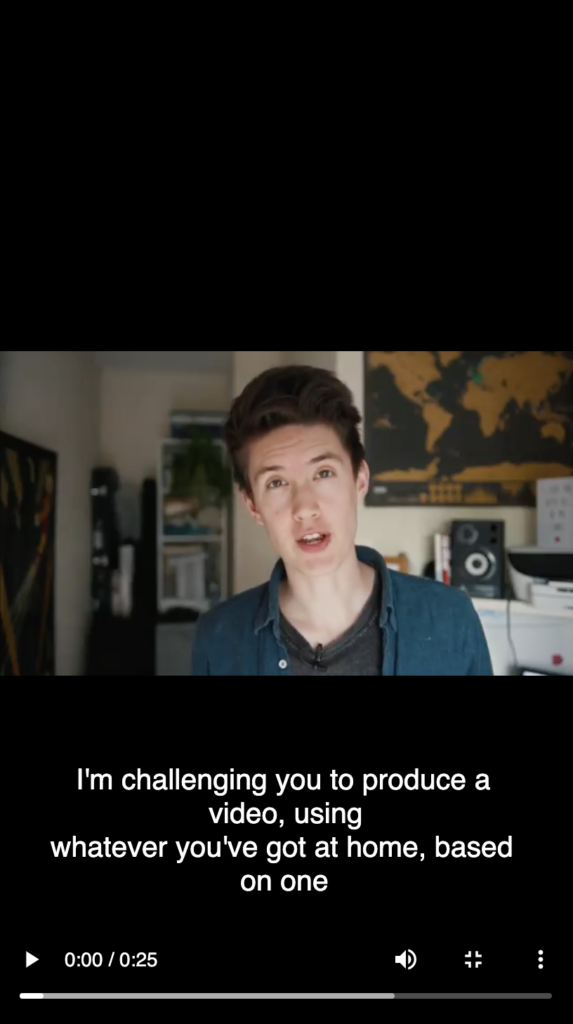 A screenshot of a Facebook video with subtitles, in portrait mode