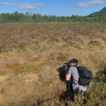 Ben getting close to nature at Foulshaw Moss Nature Reserve